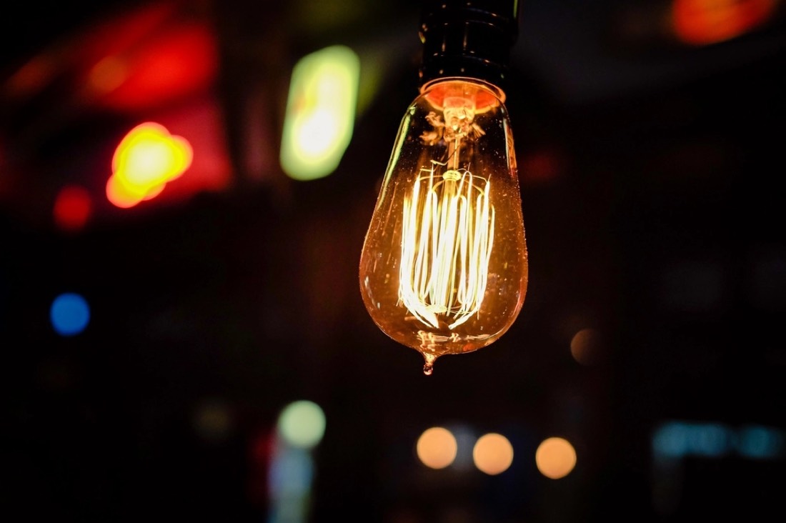 Glowing light bulb